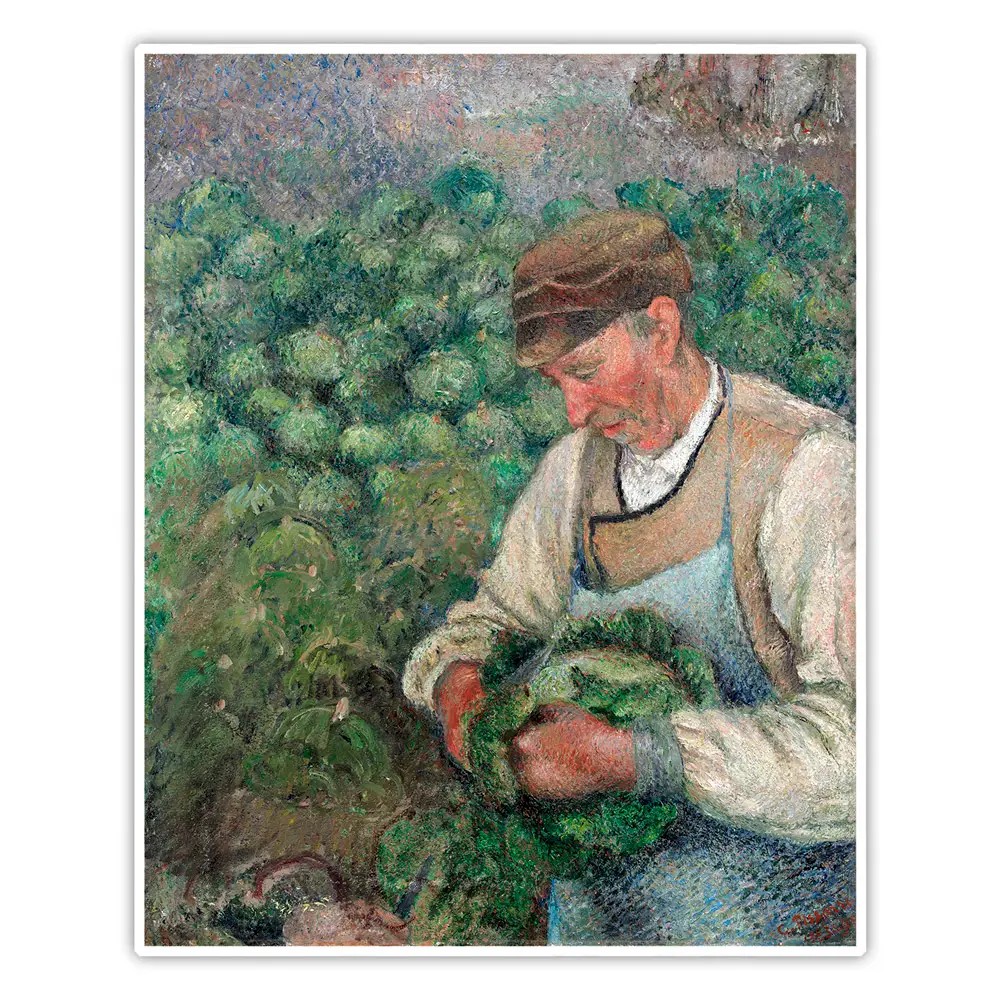 Bahçıvan, Lahana Tutan Yaşlı Köylü - Camille Pissarro Poster