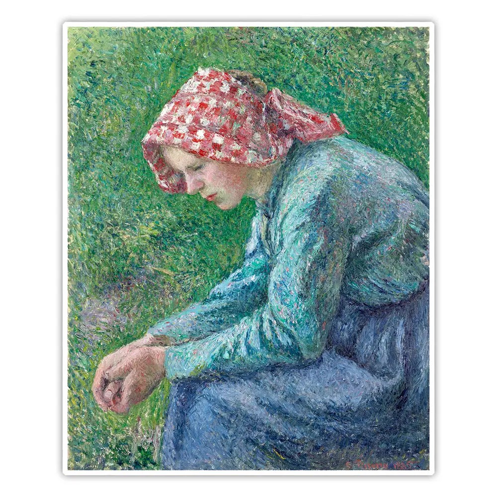 Oturan Köylü Kadın - Camille Pissarro Poster