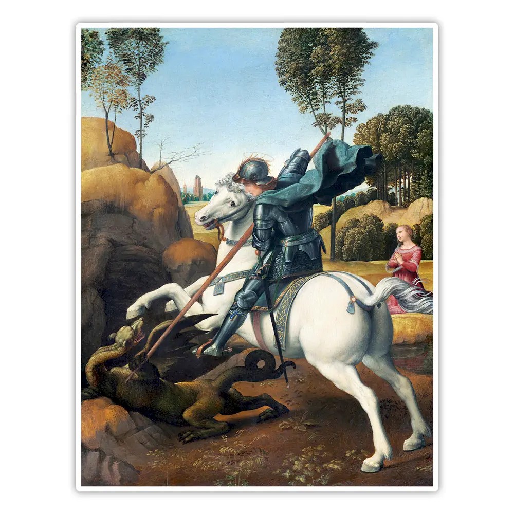 Ejderhayı Öldüren Aziz Georgios - Raphael Poster
