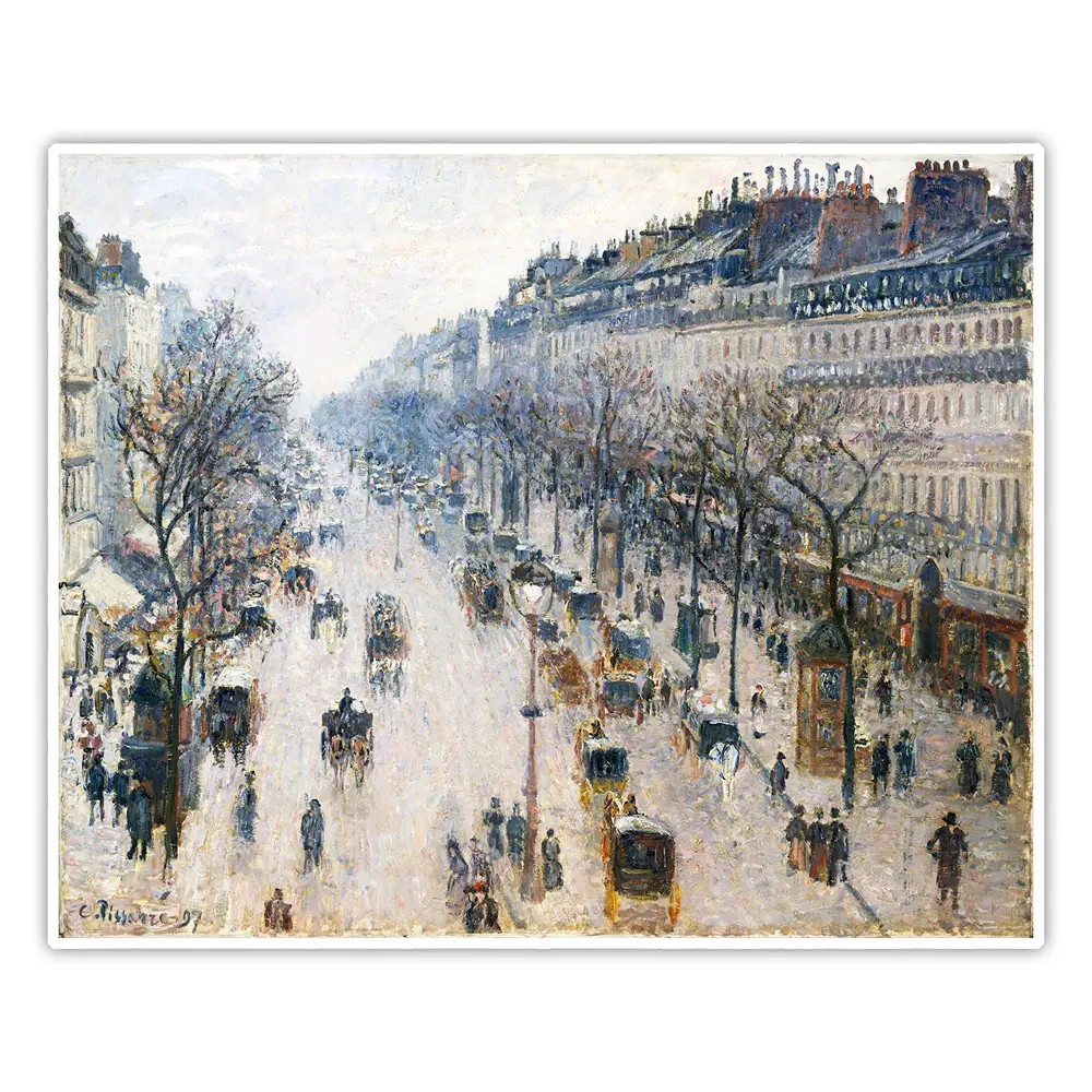 Bir Kış Sabahı Montmartre Bulvarı - Camille Pissarro Poster
