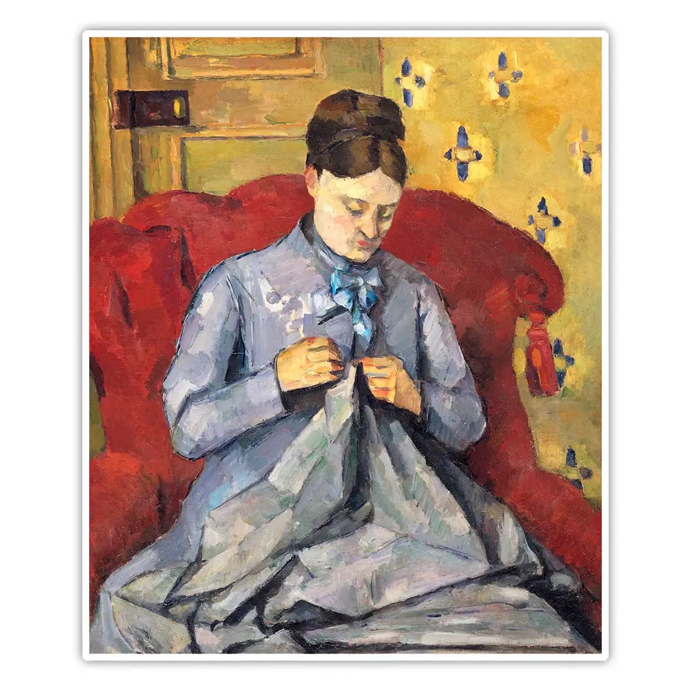 Kırmızı Koltukta Madam Cézanne - Paul Cézanne Poster