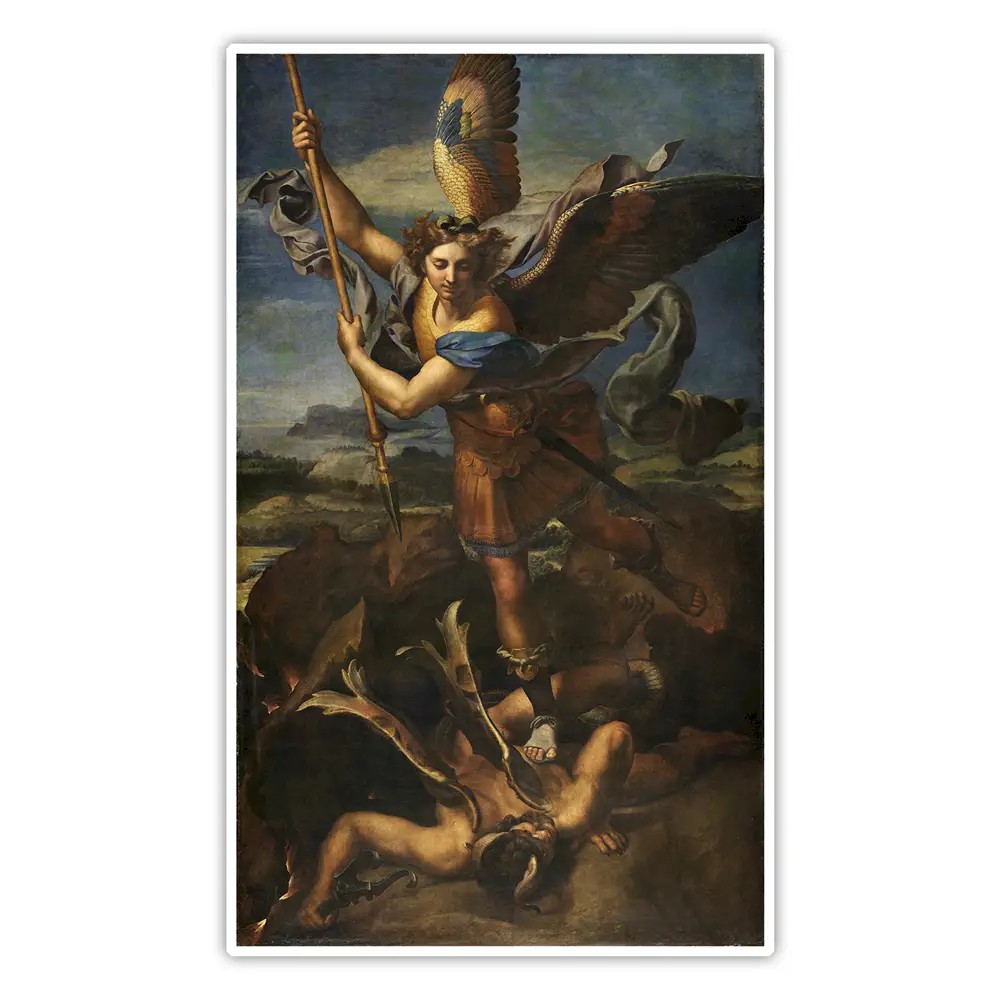 Şeytanı Mağlup Eden Başmelek Mikail - Raphael (Raffaello Sanzio da Urbino) Poster
