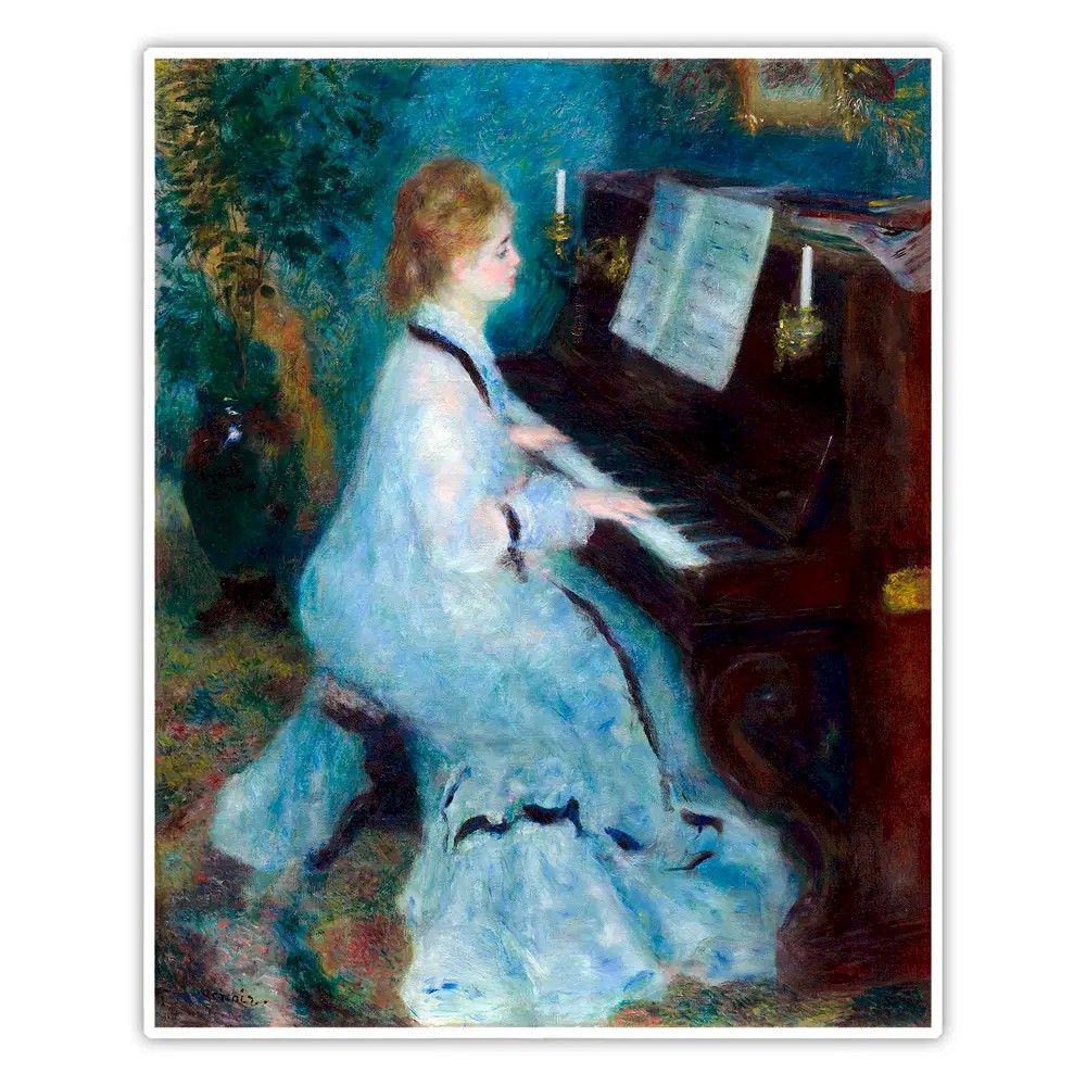 Piyano Başındaki Kadın - Pierre-Auguste Renoir Poster