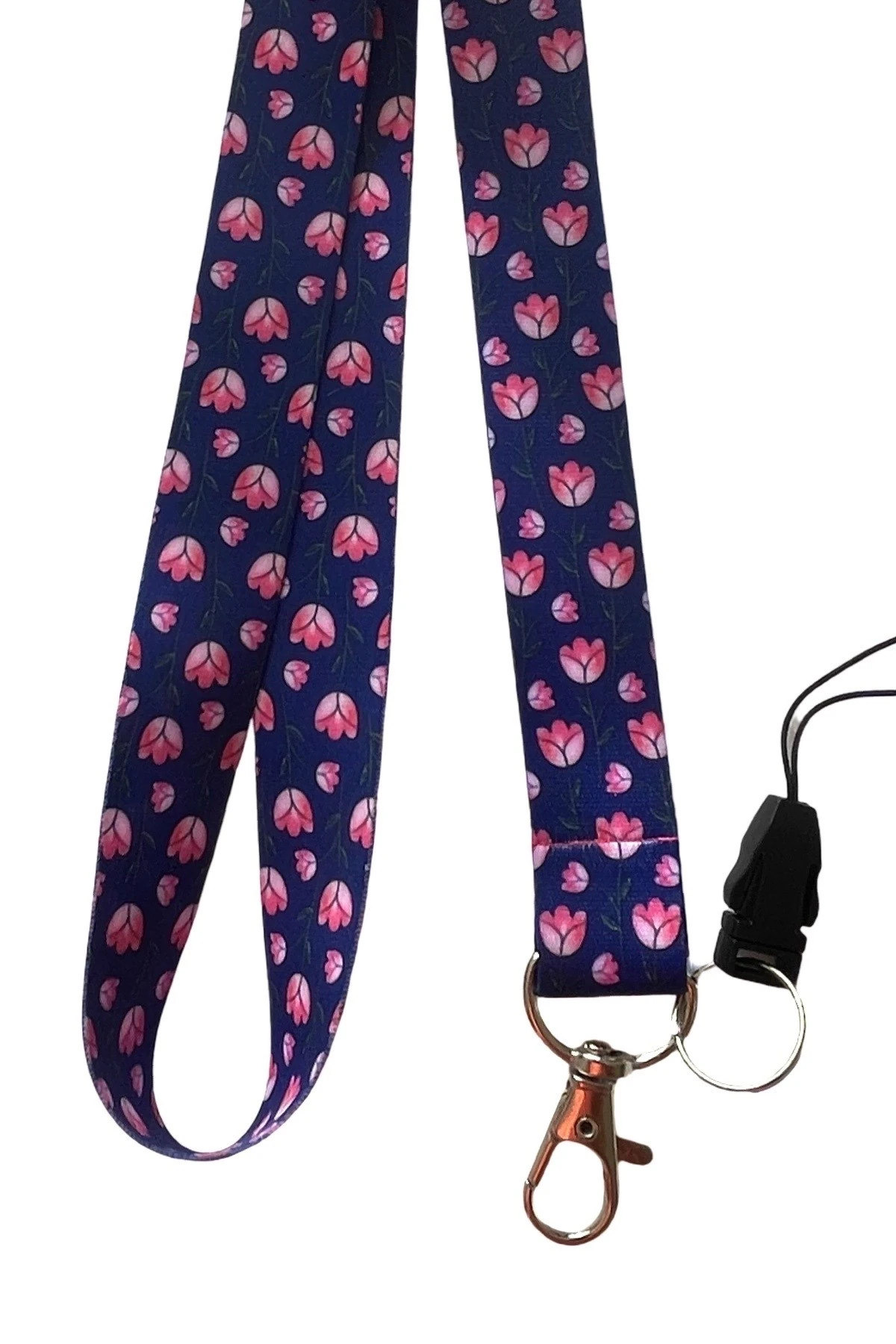 Lale Desenli 4 Lü Set Boyun ipi Anahtarlık Yoyo Kartlık