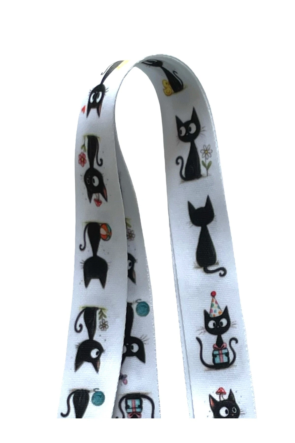 Beyaz Minnoş Kedi Boyun ipi Telefon Askısı