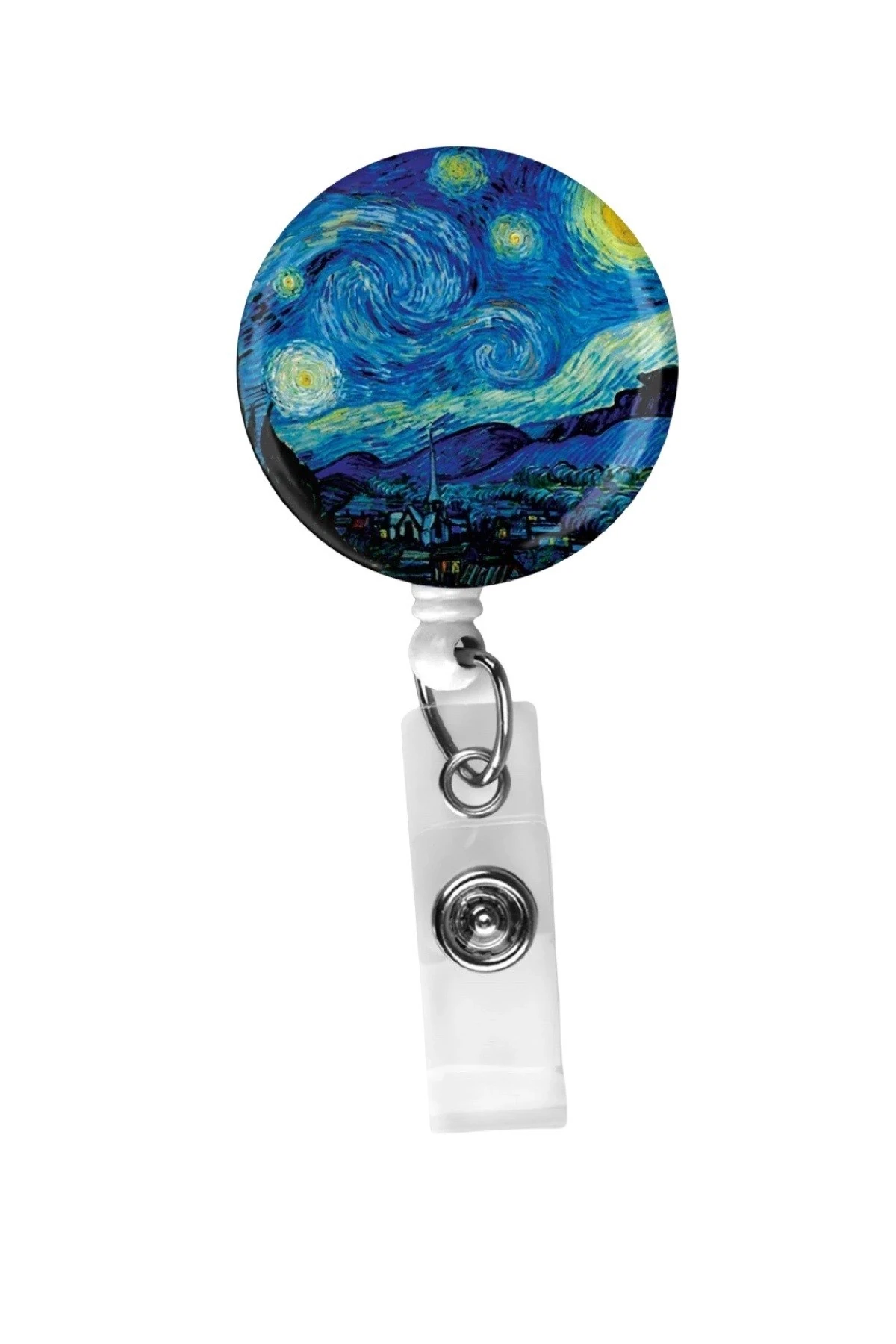 Yıldızlı Gece Desenli Boyun İpi Seti Baskılı Kartlık Anahtarlık – Yaka Kartı Askılığı