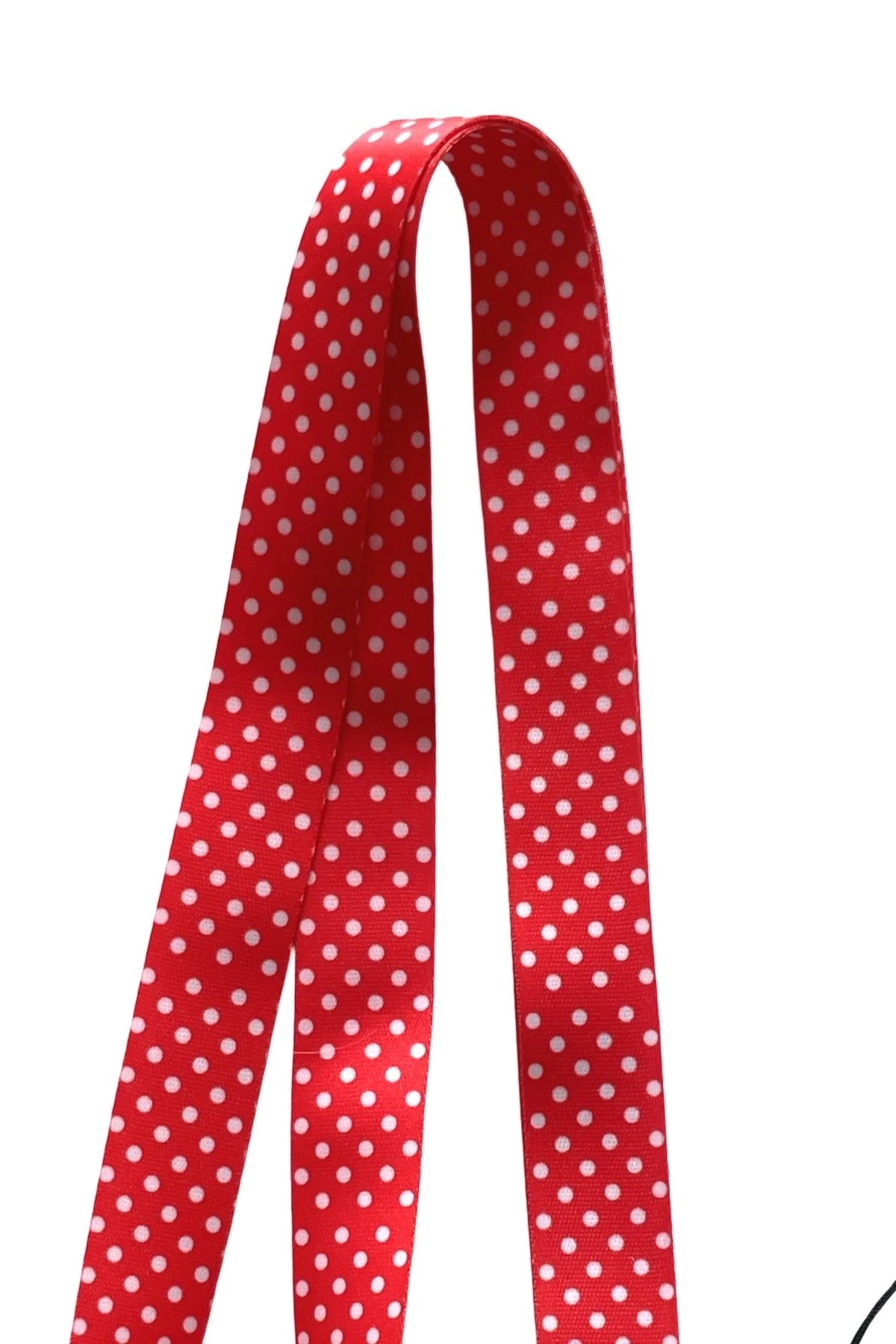 Kırmızı Puantiyeli Boyun Askı ipi Telefon Askısı