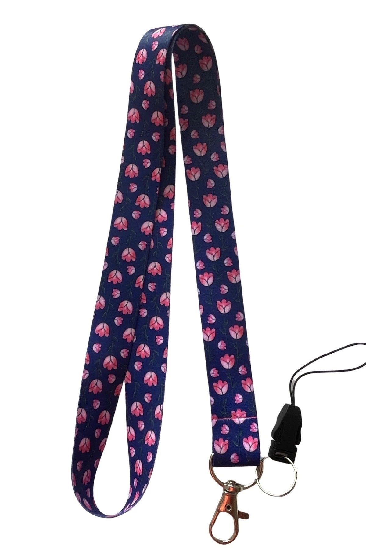 Lale Desenli 4 Lü Set Boyun ipi Anahtarlık Yoyo Kartlık