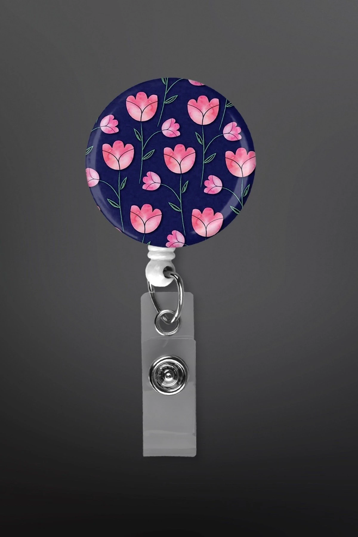 Lale Desenli 4 Lü Set Boyun ipi Anahtarlık Yoyo Kartlık