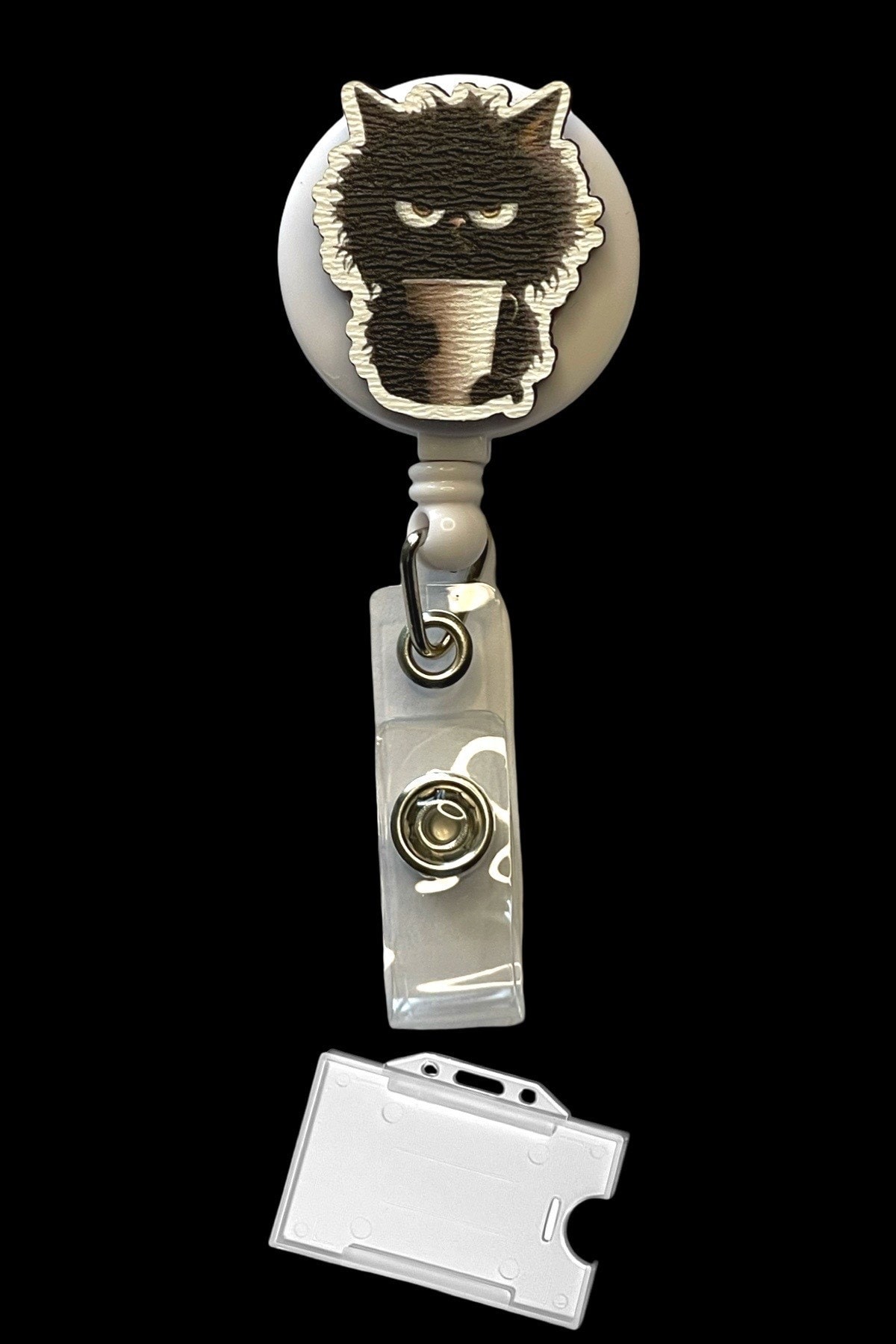 Hırçın Kedi Desenli Badge Reel Yoyo – Makaralı Yaka Kartı ve Kimlik Kartı Askısı