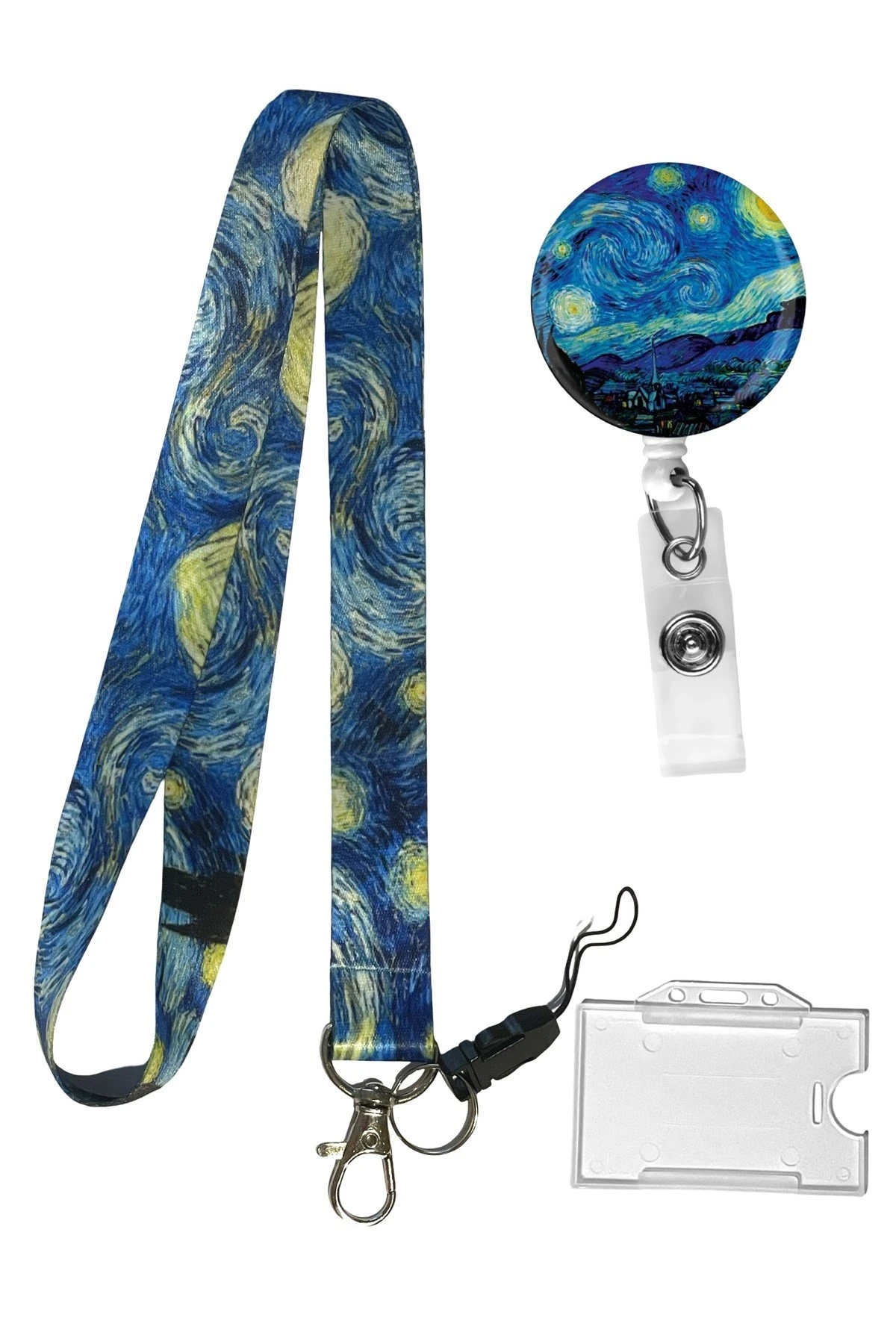 3 lü Yıldızlı Geceler Set Boyun ipi Yoyo Yaka Kartı