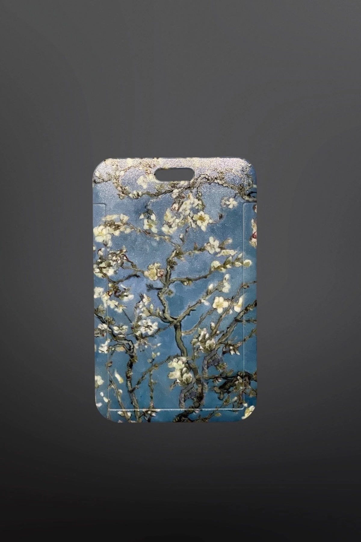 Baskılı Badem Ağacı Desenli Dikey Kartlık Kart Koruyucu