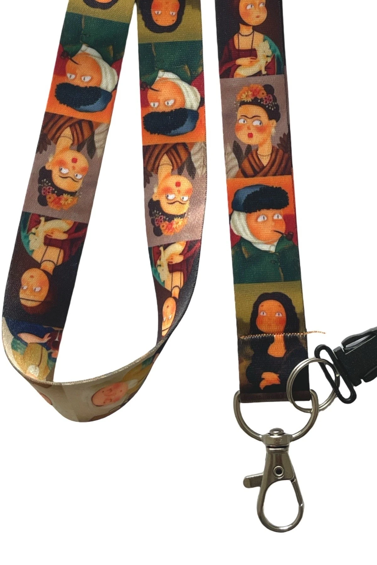 Tablo Sanat Desenli Boyun İpi – Yumuşak Kumaş | Telefon Askısı + Yaka Kartlığı Askısı