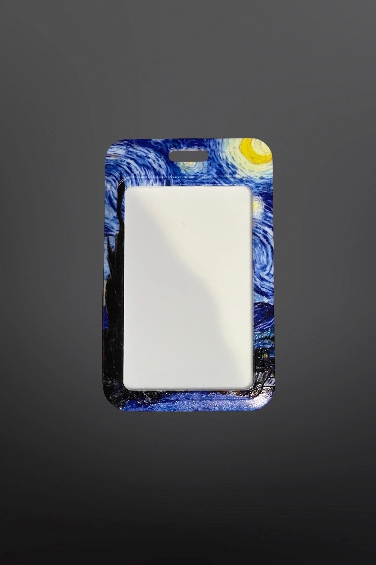 Baskılı Yıldızlı Geceler Van Gogh Dikey Kart Koruyucu Personel Kartlık
