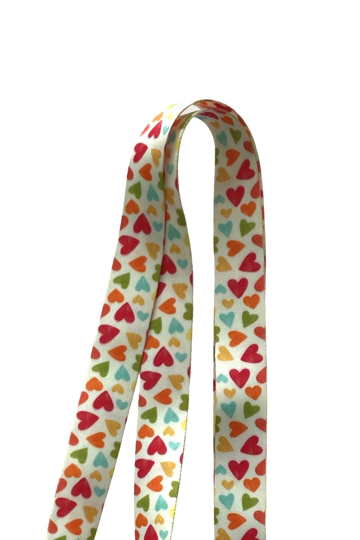 Beyaz Renkli Kalp Desenli Boyun ipi Telefon Askısı