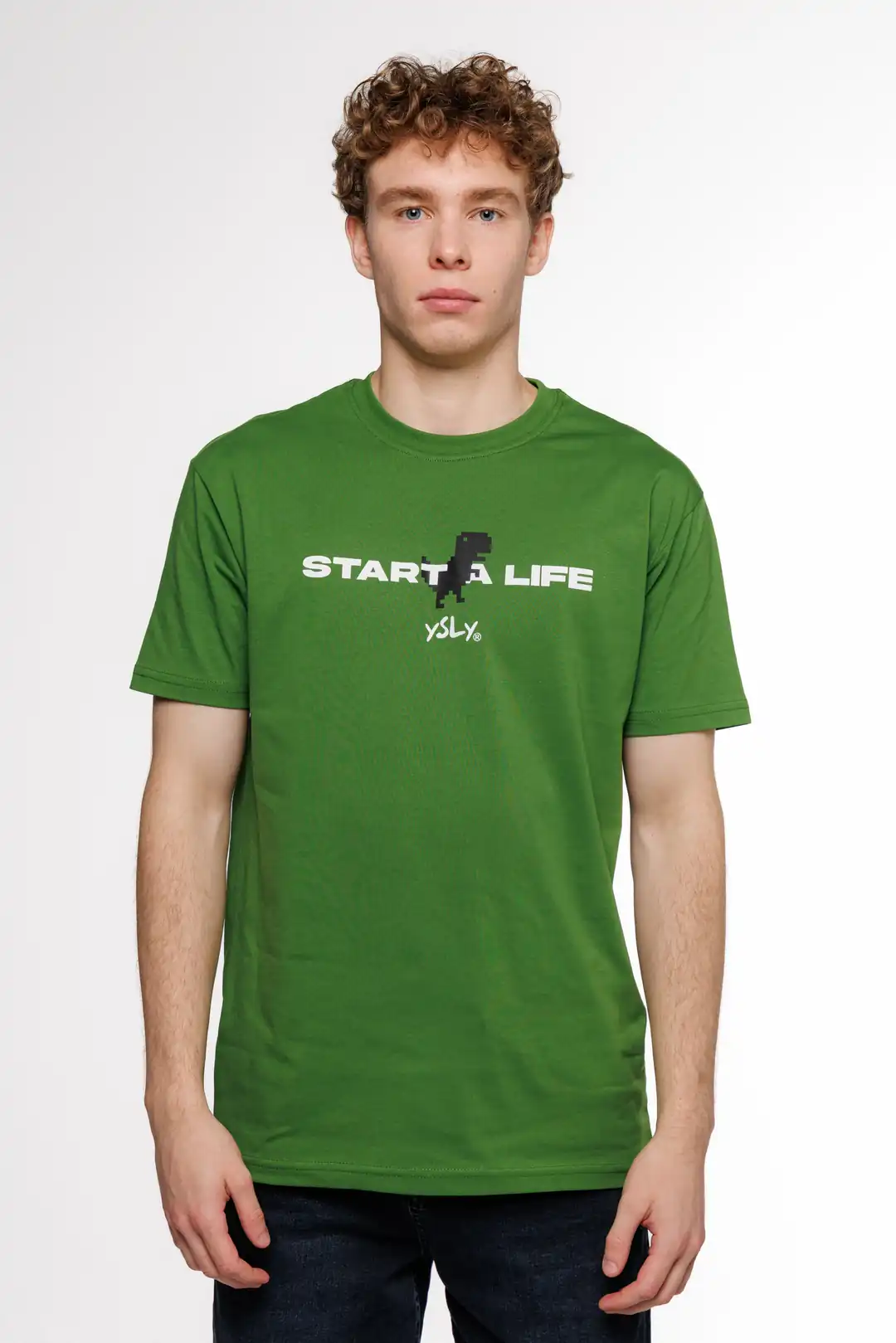 Start a Life Bisiklet Yaka Pamuklu Tişört