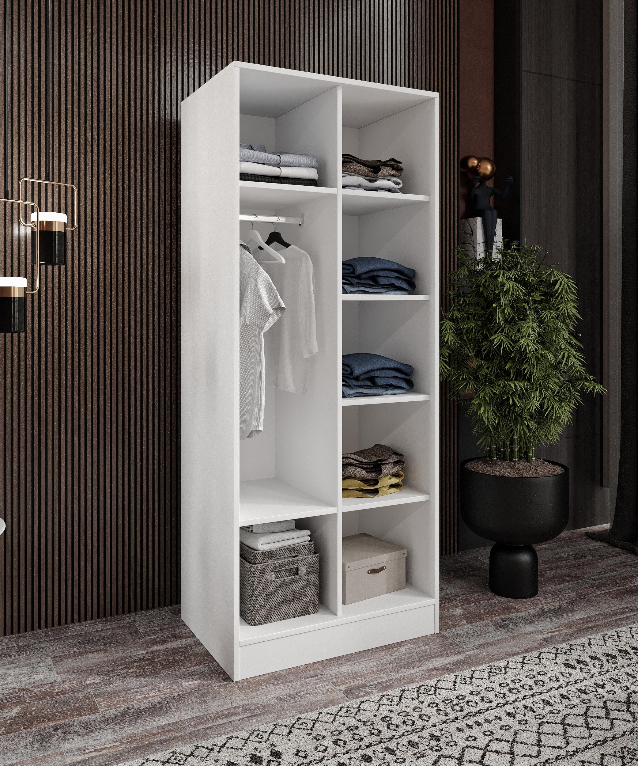 %100 MDF 2 Kapaklı Elbise Dolabı  SOFT BEYAZ– 70 x 182 x 51 cm