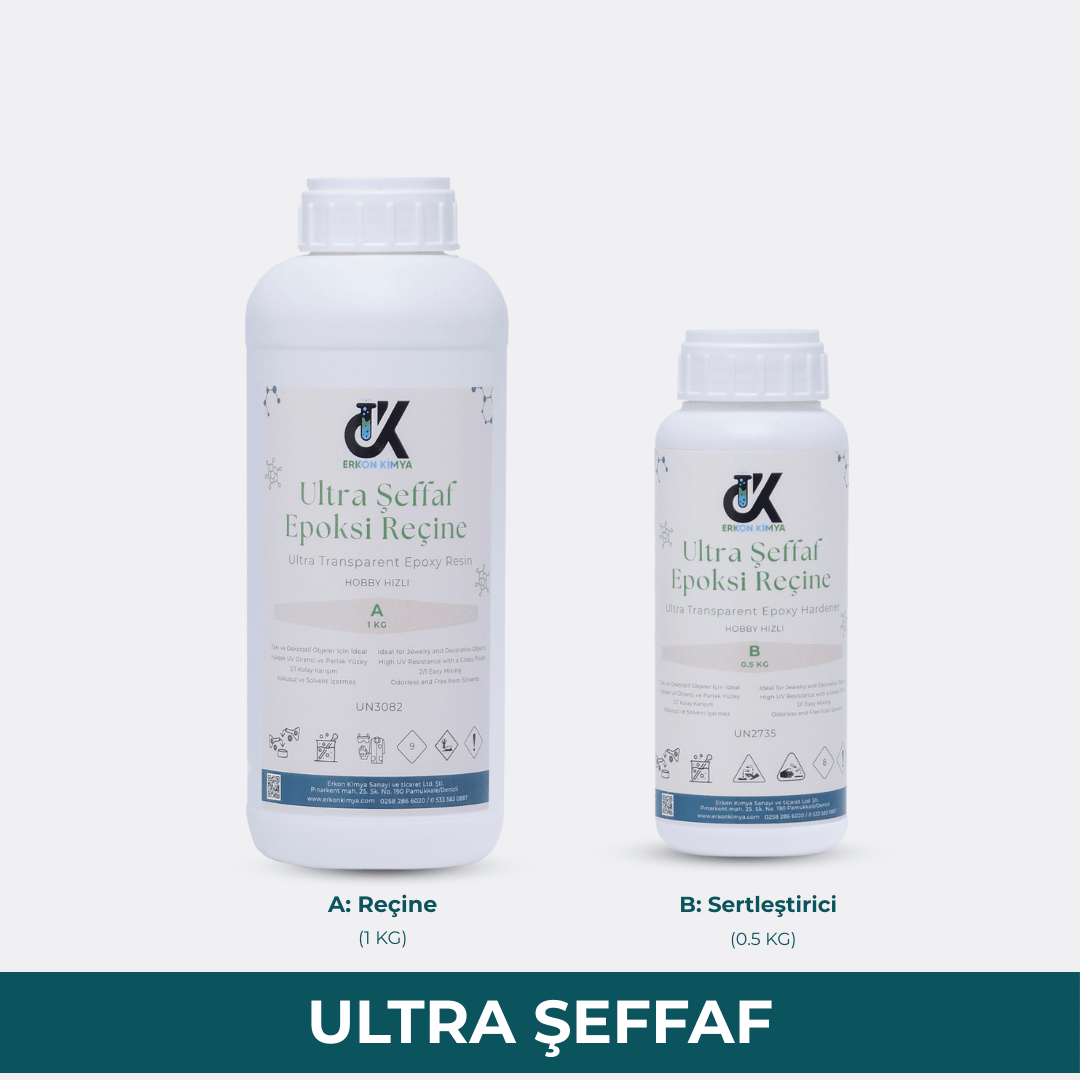 ULTRA ŞEFFAF HIZLI Hobby Epoxy Epoksi Reçine İnce Döküm - 1.5 KG