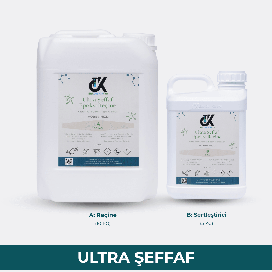 ULTRA ŞEFFAF HIZLI Hobby Epoxy Epoksi Reçine İnce Döküm - 15 KG