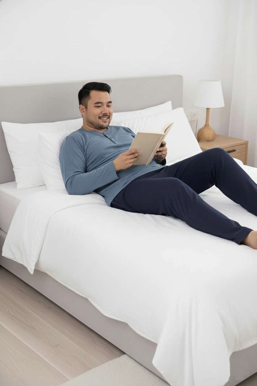 Erkek Füme Lacivert Büyük Beden 3 Düğmeli %100 Pamuk Mevsimlik Uzun Kol Cepli Pijama Takımı