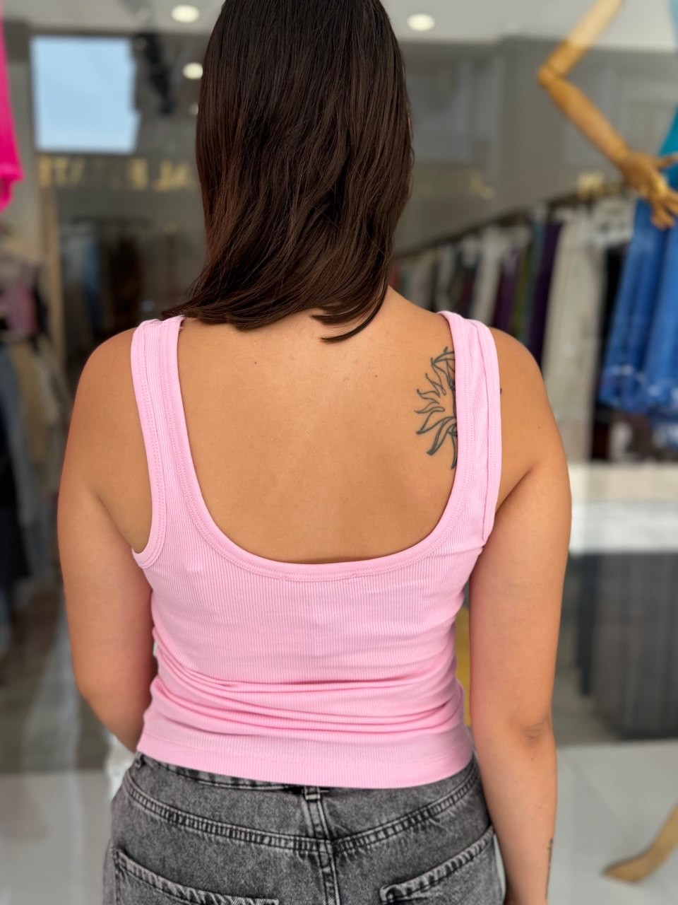 DÜĞME DETAYLI PEMBE BODY