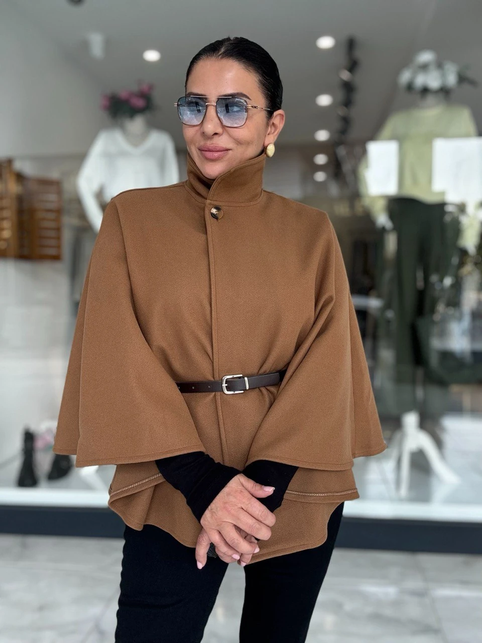 TABA RENGİ KAŞE PANÇO