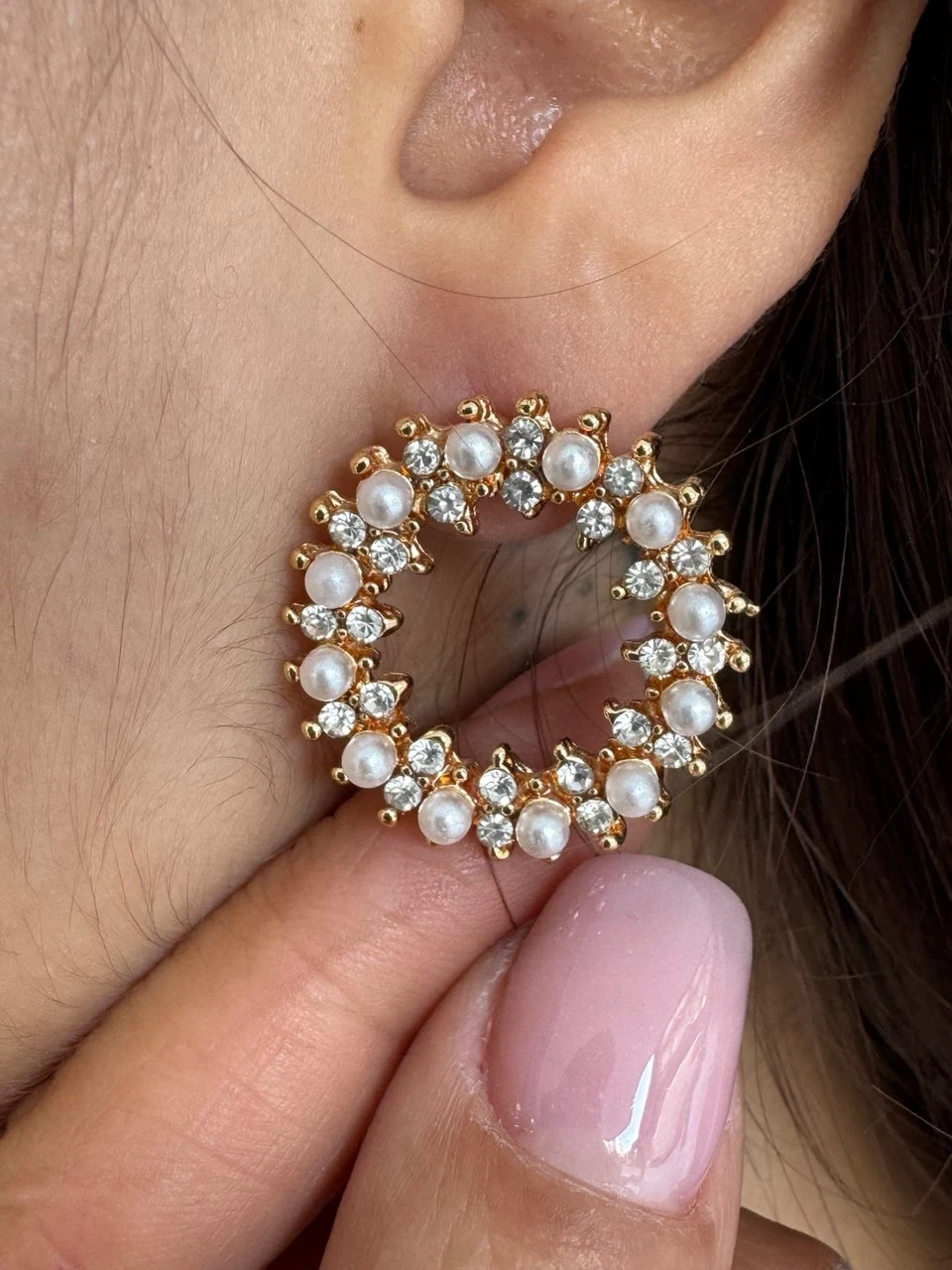 İNCİLİ GOLD KÜPE