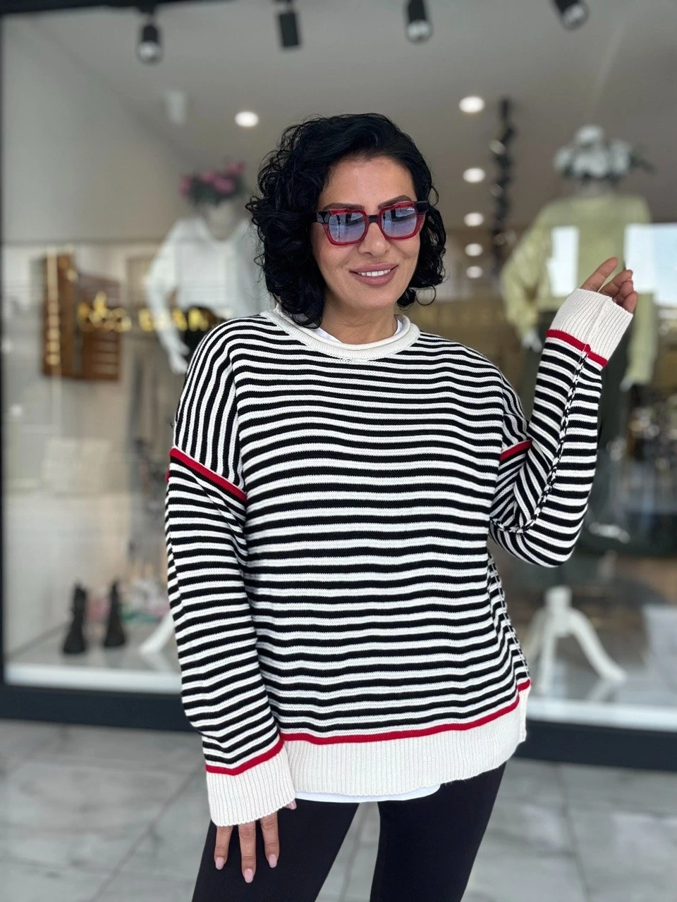 RED TOUCH ÇİZGİ TRİKO KAZAK