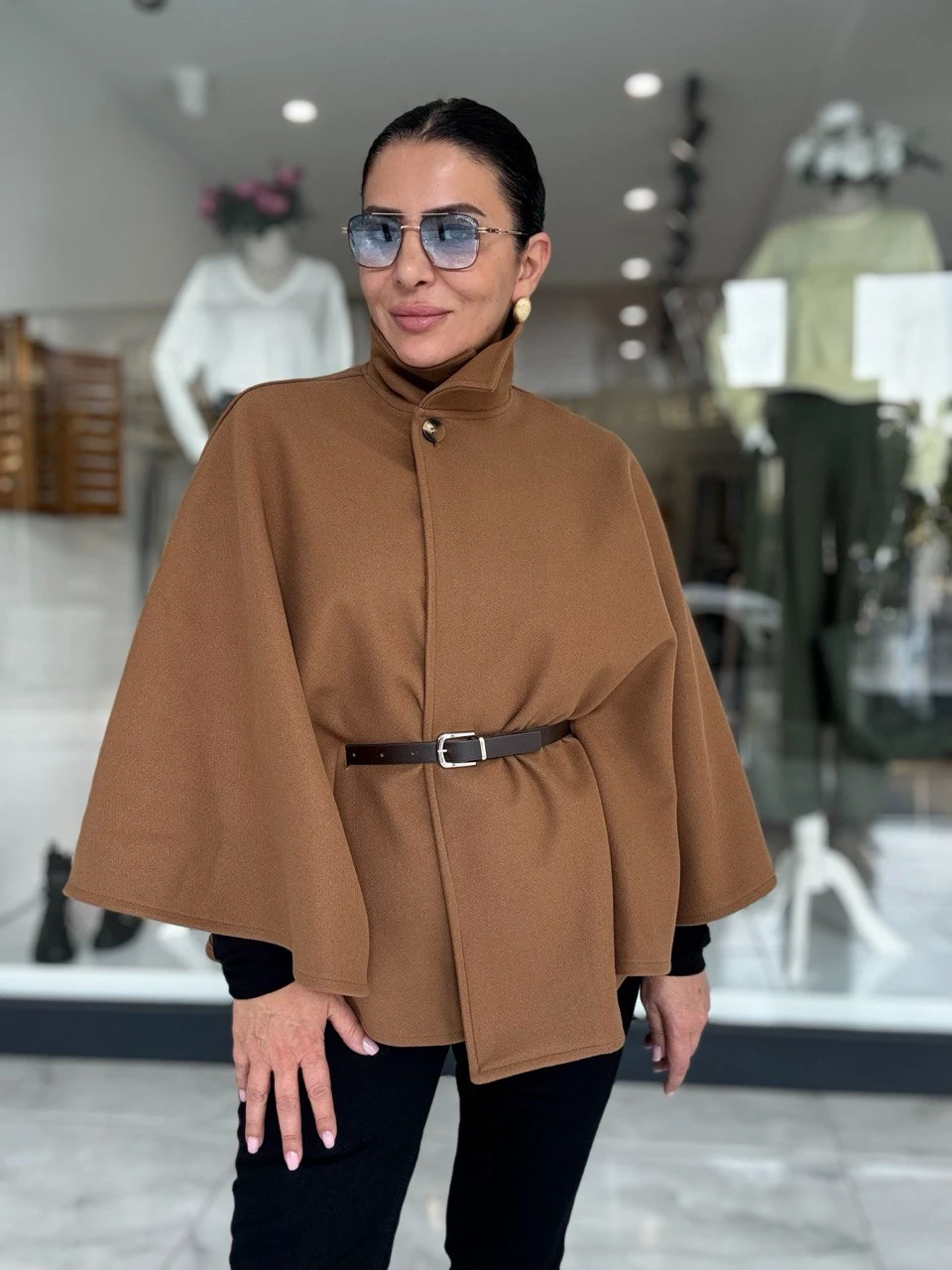 TABA RENGİ KAŞE PANÇO