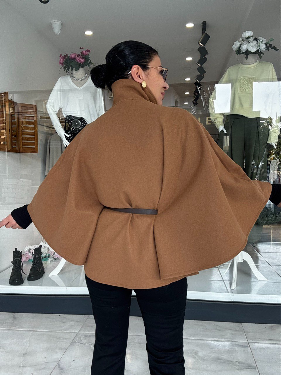 TABA RENGİ KAŞE PANÇO