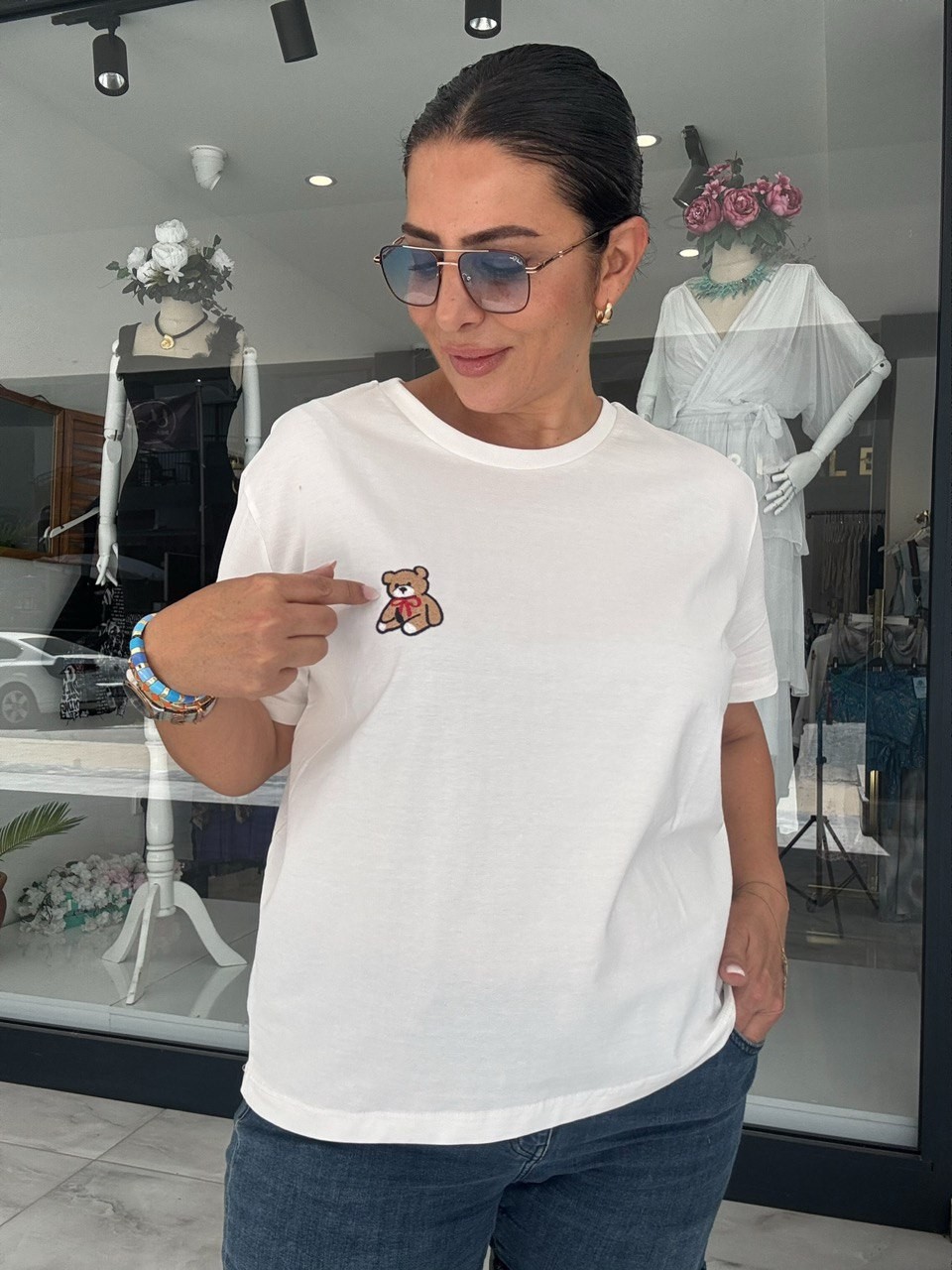 TEDDY BEYAZ BASİC T-SHIRT