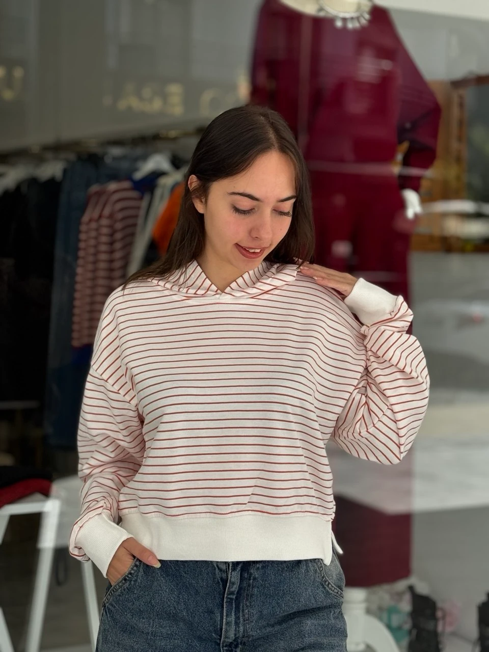 TURUNCU ÇİZGİLİ SWEAT