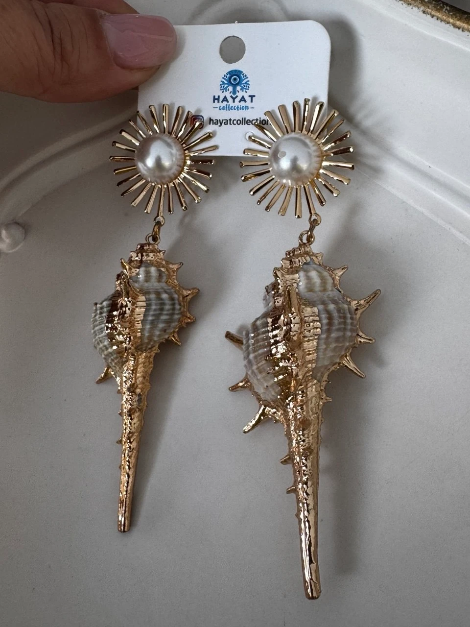 İNCİLİ DENİZ KABUĞU KÜPE