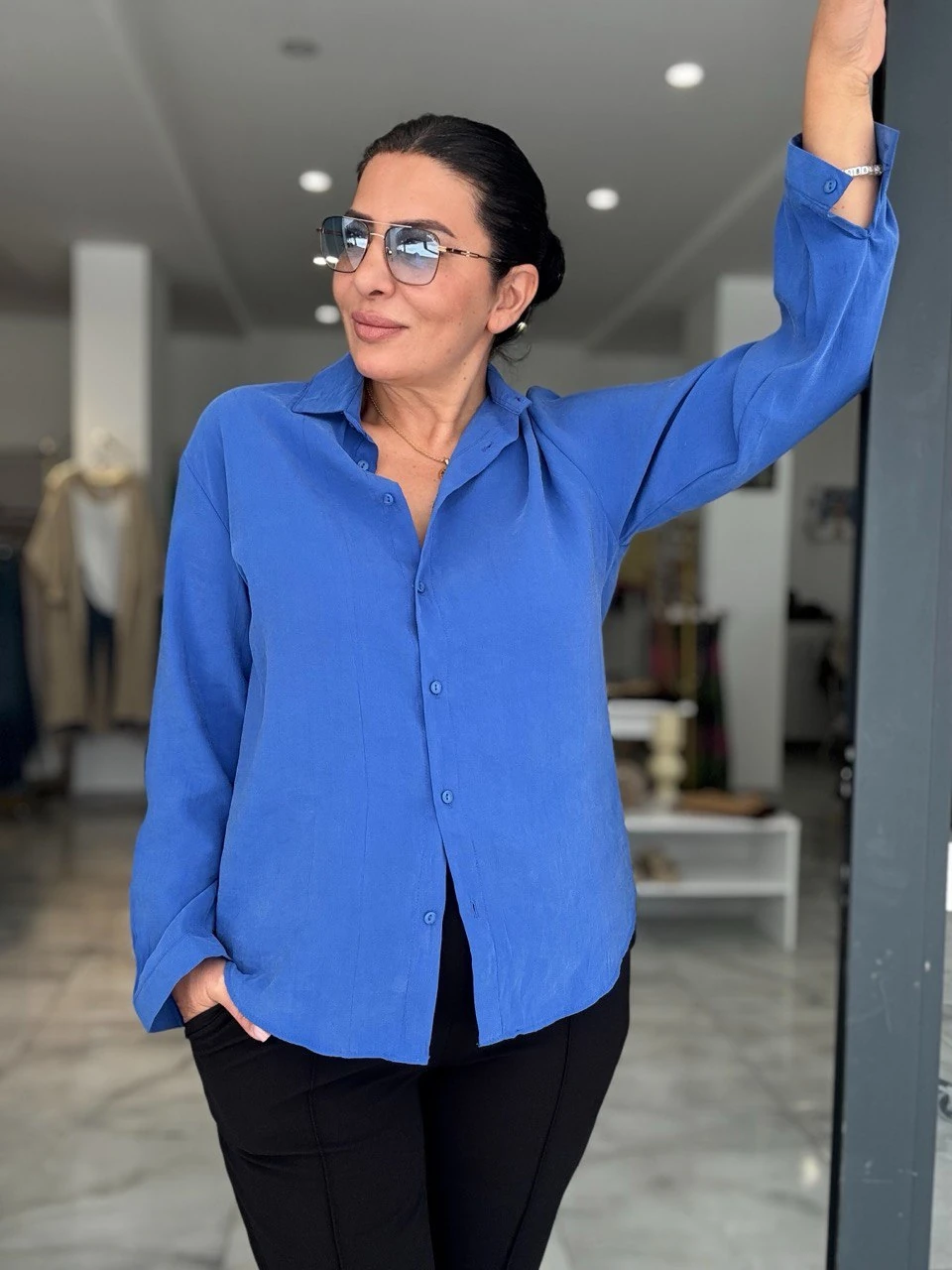 SOFT MODAL MAVİ GÖMLEK