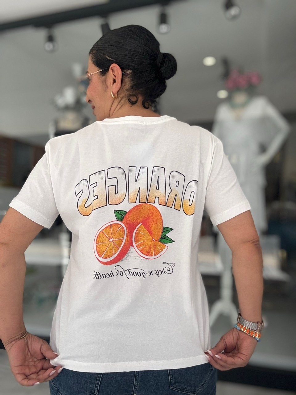 ORANGE SIRT BASKILI T-SHIRT