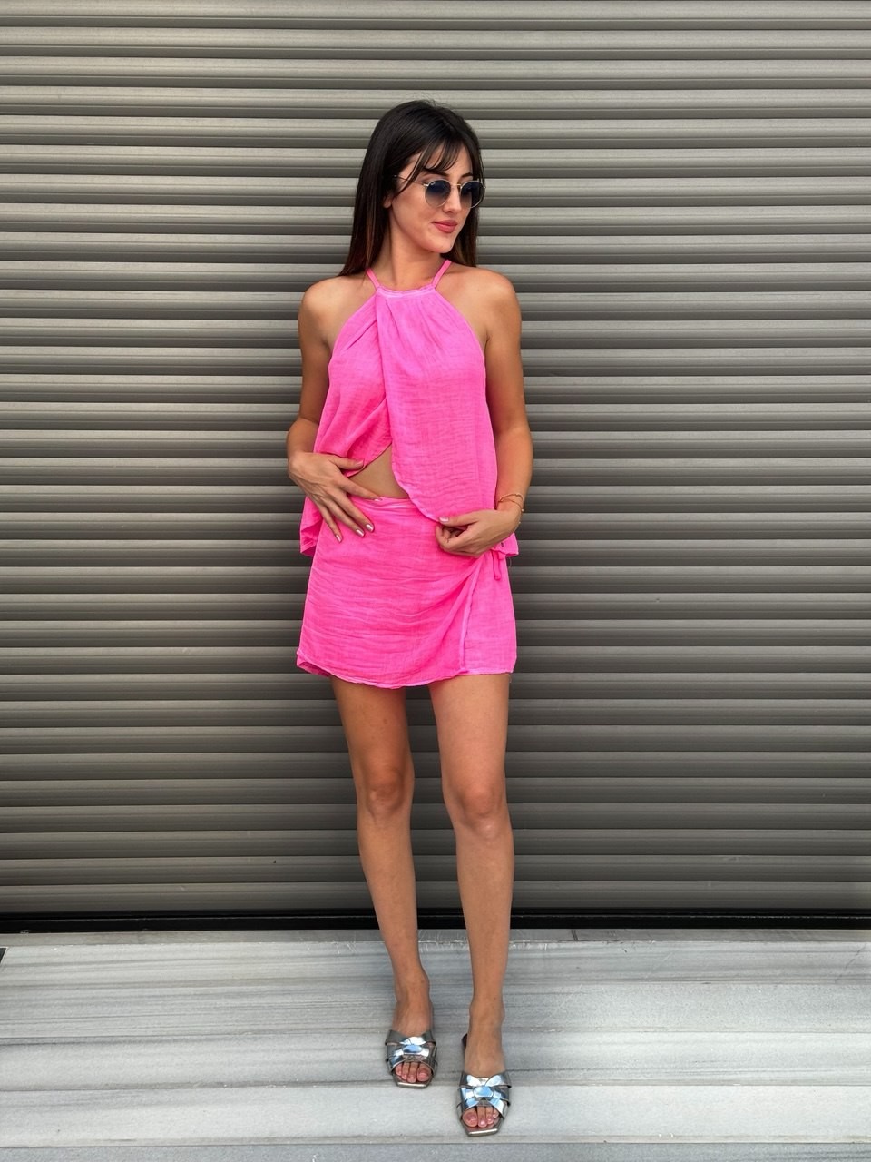 HARREMSEA PEMBE ŞORT ETEK TAKIM