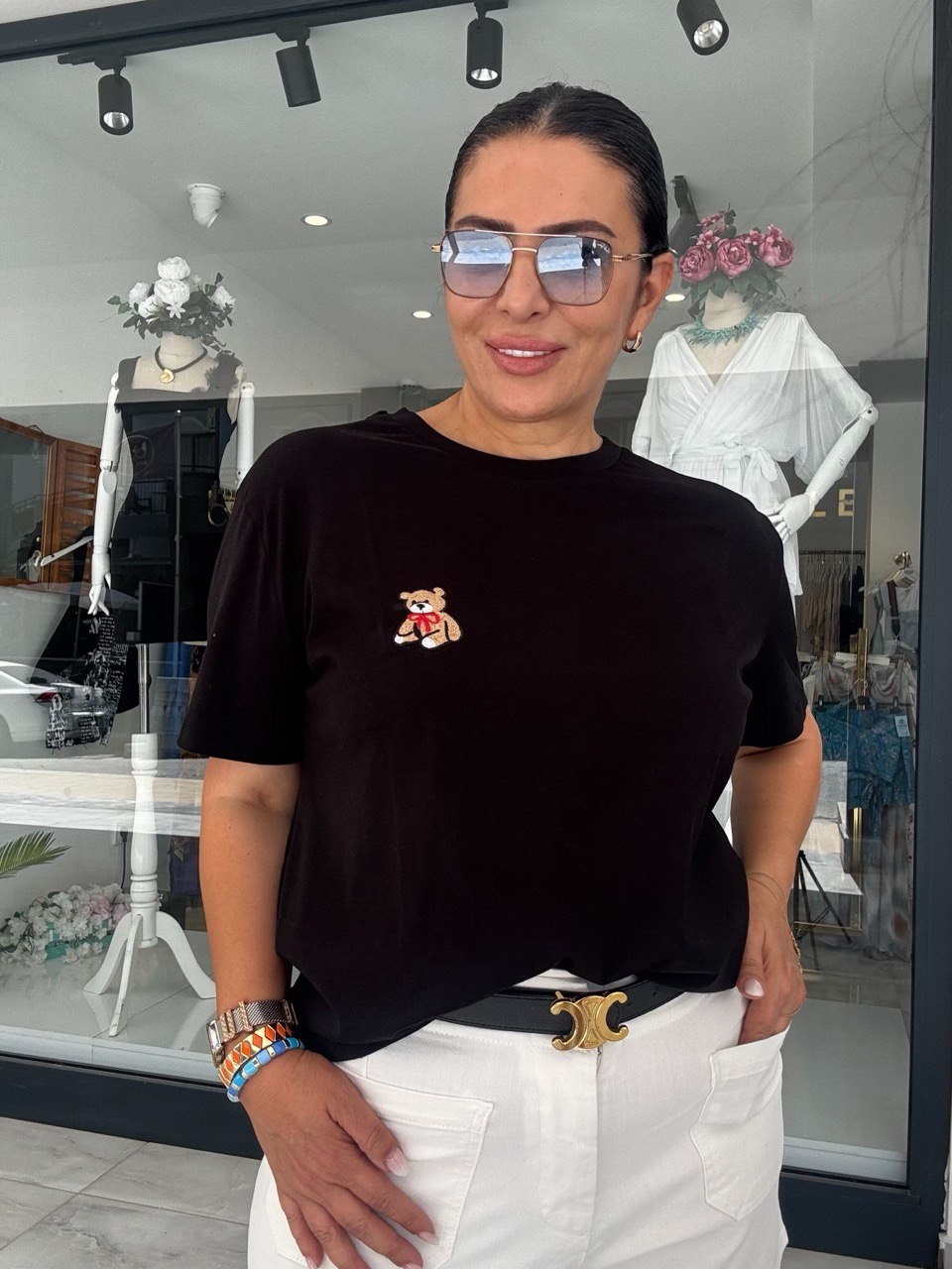 TEDDY SİYAH BASİC T-SHIRT