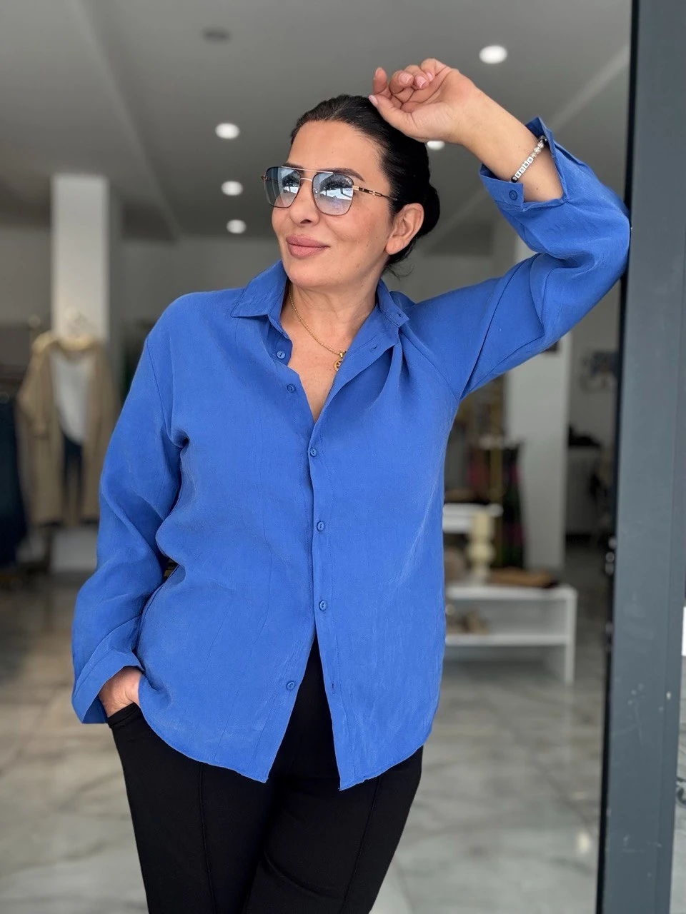 SOFT MODAL MAVİ GÖMLEK