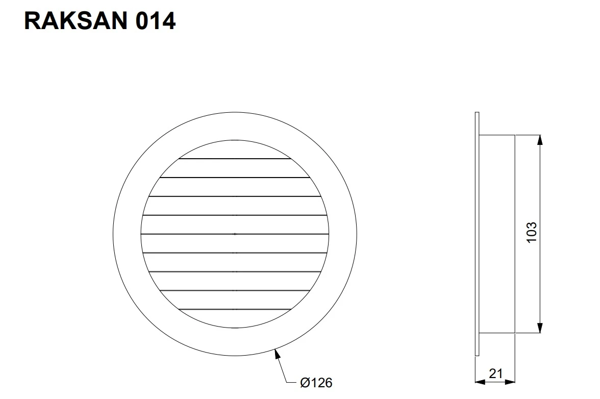 Raksan Yuvarlak Lineer Menfez-Beyaz-Ø100