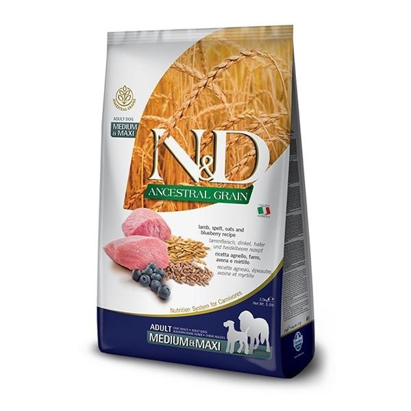N&D Ancestral Grain Kuzu ve Yaban Mersini Orta Büyük Irk Köpek 2.5 Kg