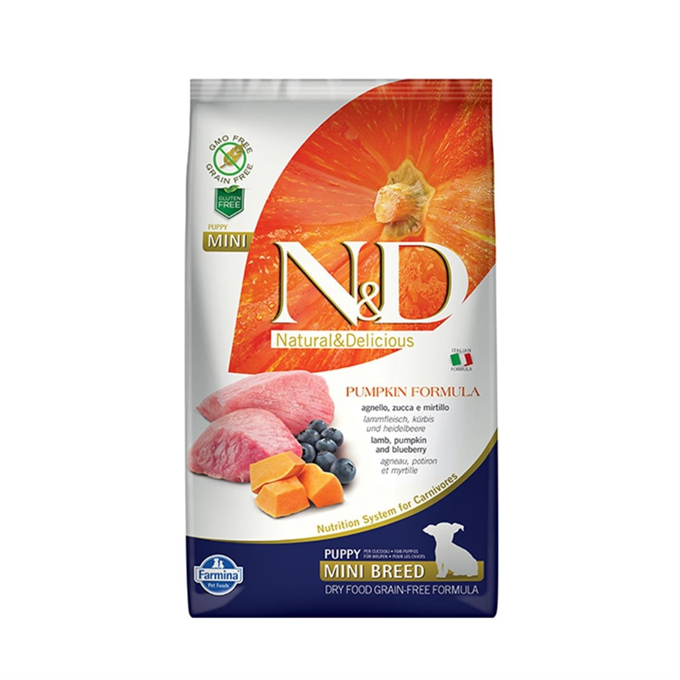 ND Pumpkin Kuzu, Bal Kabağı, Yaban Mersini Puppy Mini 2,5 Kg