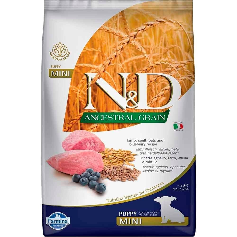 ND Ancestral Grain Kuzu, Yaban Mersini Puppy Mini 2,5 Kg