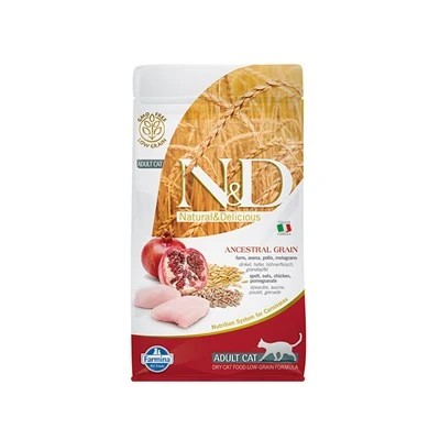 N&D Düşük Tahıllı, Tavuk Etli & Narlı Yetişkin Kedi Maması (1,5 kg)