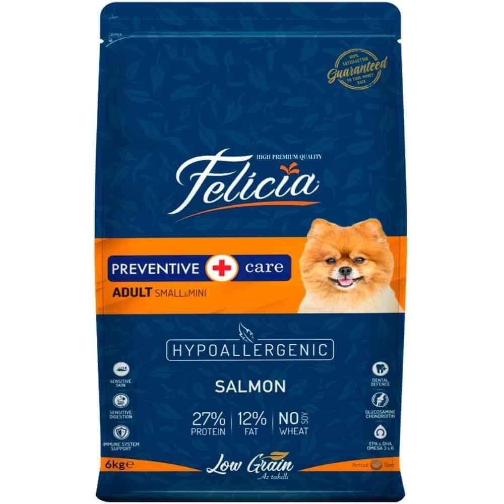 Felicia Hipoalerjenik Düşük Tahıllı ve Somonlu Küçük Irk Yetişkin Köpek Maması (6 kg)