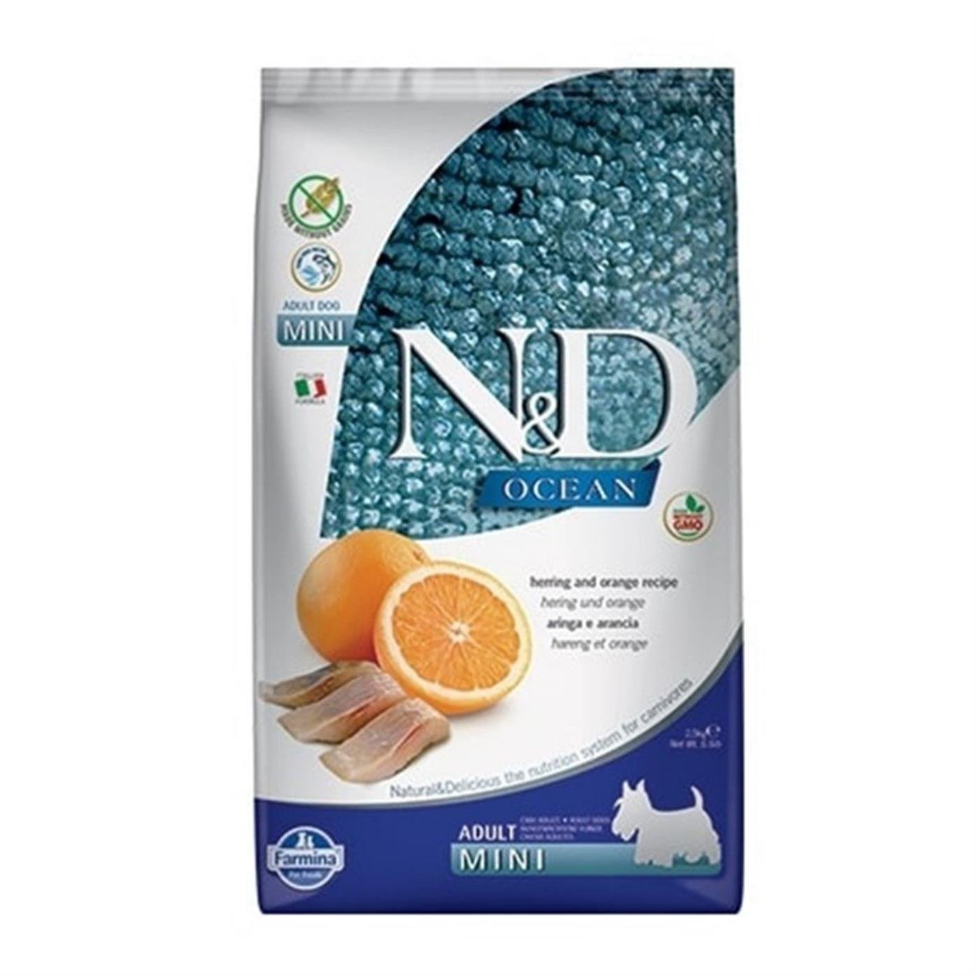 ND Ocean Ringa Balığı ve Portakal Adult Mini 2,5 Kg.