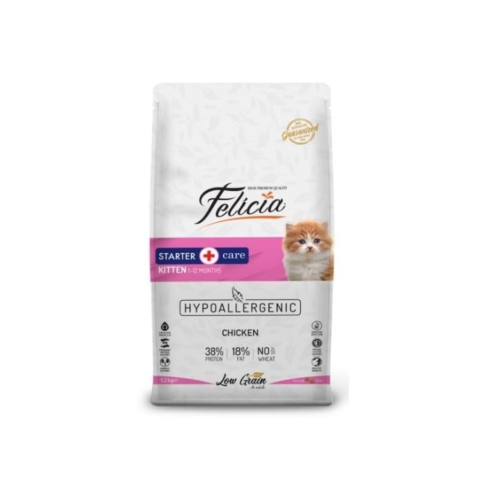 Felicia Starter Care Hipoalerjenik Az Tahıllı ve Tavuk Etli Yavru Kedi Maması (12 kg)