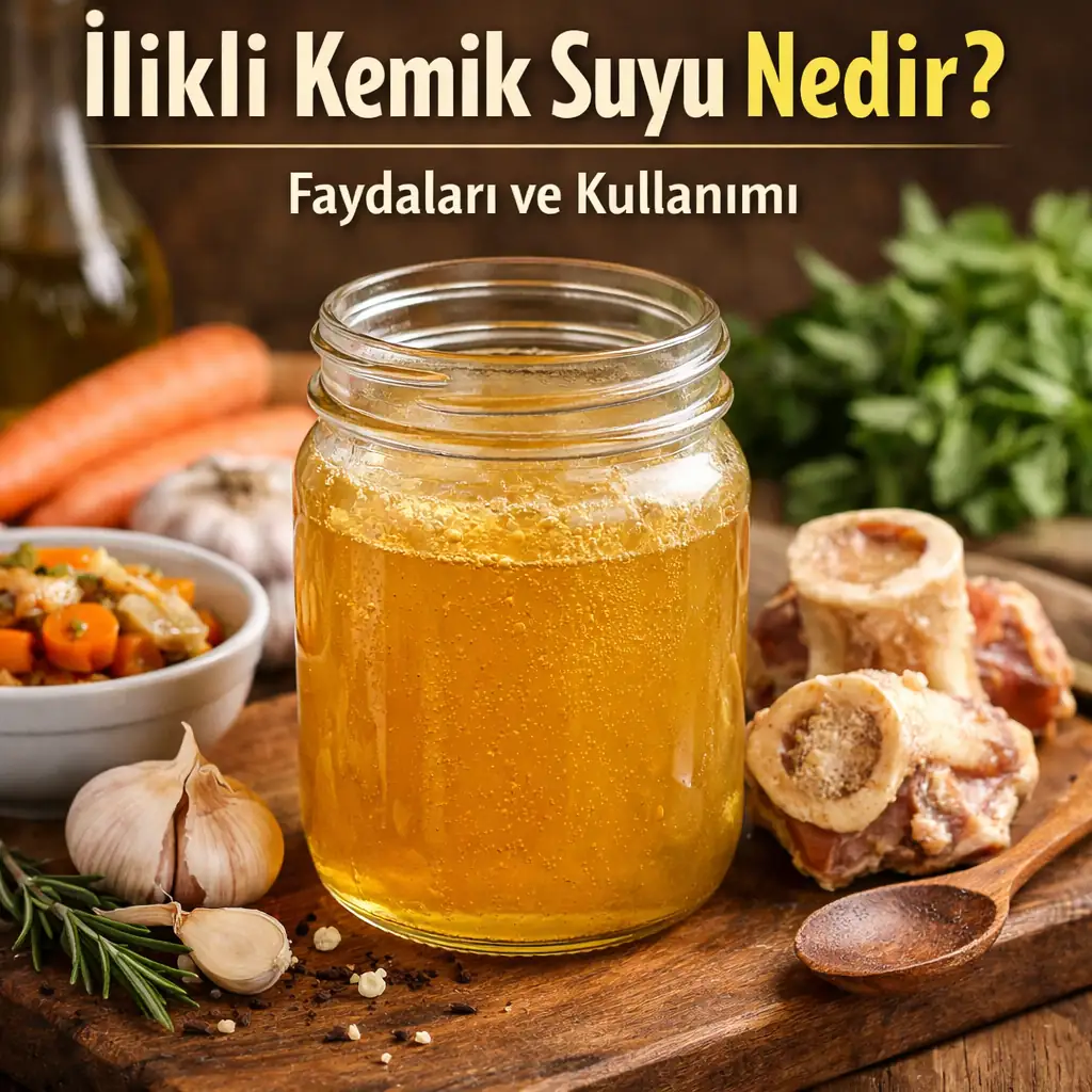 Kuzu etli ilikli kemik suyu ile hazırlanan doğal kemik suyu çorbası