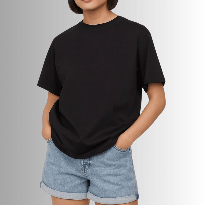 Siyah Relaxed Fit Tişört – Basic Rahat Kalıp %100 Pamuk