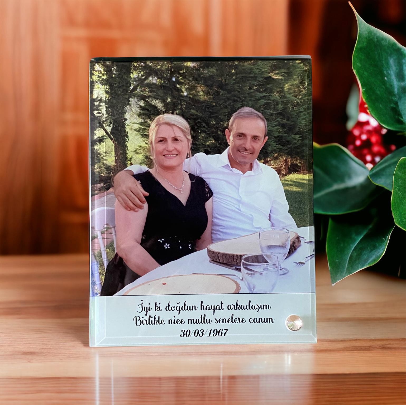 Sevgiliye Özel Mesajlı Cam Çerçeve