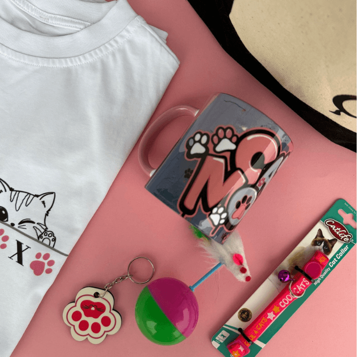 Cat Mom Miyavlı Kalpler Seti